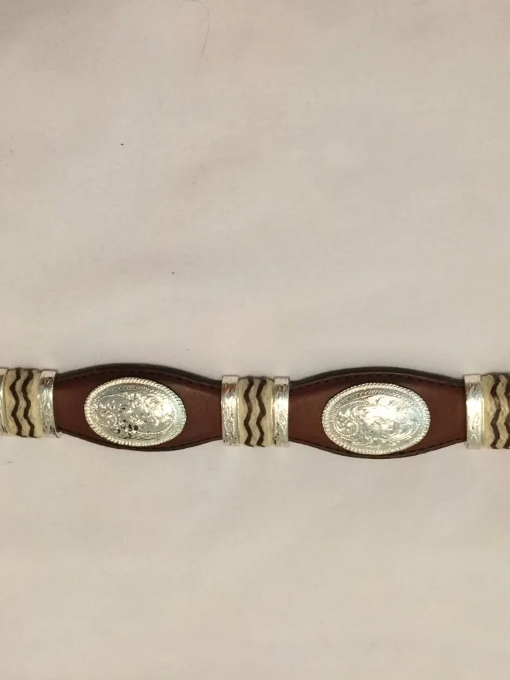 Tony Lama 9117L Mens Size 44 Cutting Champ Conchos Leather Belt Western Brown